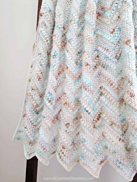 Lionbrand Hometown Crochet Patterns, Beach Afghan Crochet Pattern, Crochet Blankets With Variegated Yarn, Varigated Crochet Blanket Patterns, Beach Crochet Blanket, Crochet Beach Blanket, Crochet Chevron Blanket Pattern, Beach Blanket Crochet, Chevron Blanket Pattern