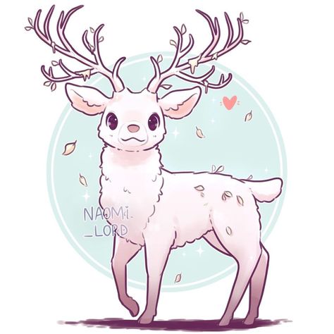 Naomi Lord (@naomi_lord) • Instagram photos and videos Naomi Lord Art, Naomi Lord, Cute Harry Potter, Cute Kawaii Animals, Mythical Animal, Cute Fantasy Creatures, Cute Animal Drawings Kawaii, White Stag, Creature Drawings