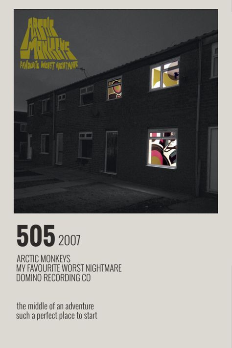 Arctic Monkeys Album Cover, Favourite Worst Nightmare, 505 Arctic Monkeys, Minimalist Music, Music Cover Photos, Music Poster Ideas, Vintage Music Posters, Polaroid Poster, Music Poster Design