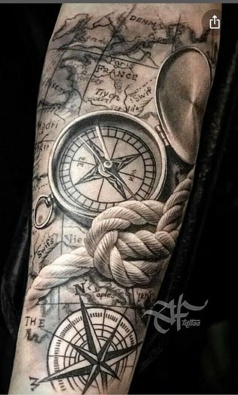 Engineering Tattoo Ideas, Sextant Tattoo, Rope Tattoo, Nautical Compass Tattoo, Compass Tattoo Men, Nautical Tattoo Sleeve, Pirate Tattoo, Ribcage Tattoo, Compass Tattoo Design