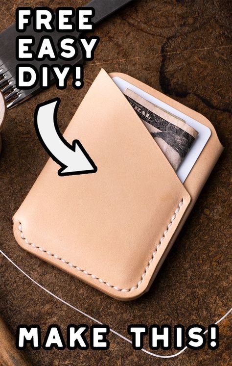 Diy Leather Wallet Pattern, Leather Card Holder Pattern, Leather Card Wallet Pattern, Card Wallet Pattern, Leather Purse Pattern, Wrap Wallet, Sac En Cuir Diy, Diy Leather Working, Diy Leather Wallet