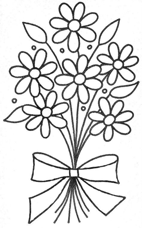 Simple Hand Embroidery Patterns, Flower Pattern Drawing, Crewel Embroidery Patterns, Hand Embroidery Patterns Free, Drawing Color, Coloring Art, Flower Drawing Design, Basic Embroidery Stitches, Pola Sulam