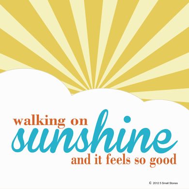 Walking on sunshine and it feels so good www.5smallstones.com.au Silhouette Projects, Walking On Sunshine Quotes, Sunshine Quotes, Walking On Sunshine, Mural Ideas, Wreath Crafts, You Are My Sunshine, Teacher Stuff, Hello Summer