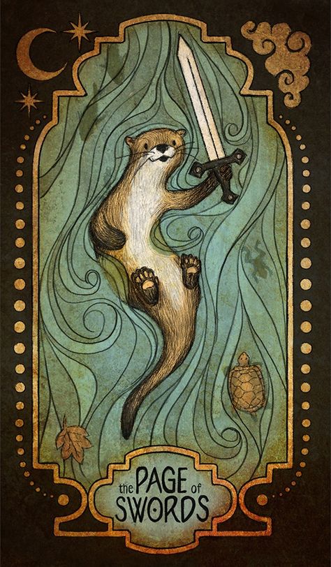 Carte Harry Potter, Page Of Swords, Kartu Tarot, Animal Tarot, Swords Tarot, Karten Design, 카드 디자인, Tarot Cards Art, Art Carte