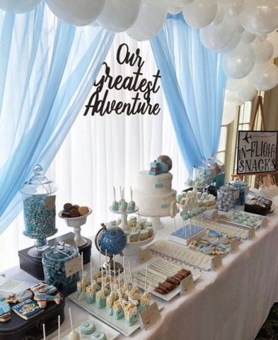 Our Greatest Adventure Sign, Adventure Baby Shower Theme, Baby Shower Garcon, Perlengkapan Bayi Diy, Our Greatest Adventure, Gateau Baby Shower, Travel Baby Shower Theme, Travel Baby Showers, Adventure Signs