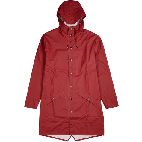 Rains Red Rubberised Raincoat - Size M/L (1 005 SEK) ❤ liked on Polyvore featuring outerwear, coats, mac coat, red coat, rains coat, rains raincoat and red rain coat Mac, Rains Raincoat, Mac Coat, Red Raincoat, Red Rain, Rain Coat, Red Coat, Outerwear Coats, Small Town
