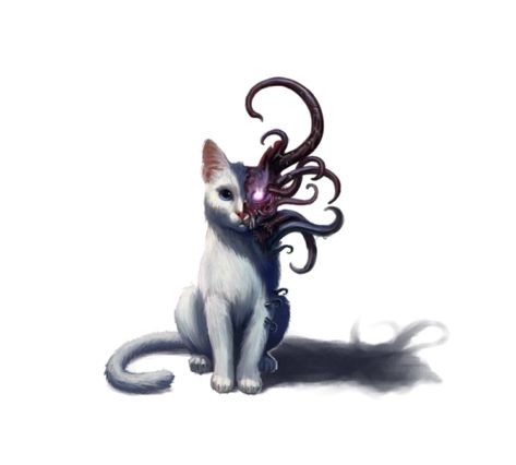 Angoyang - evil cat monster - Pathfinder 2E PFRPG PFSRD DND D&D 3.5 4E 5E 5th ed d20 fantasy Dark Fantasy Creatures Art, Undead Cat Art, Evil Creature Art, Monster Cat Art, Evil Fantasy Creatures, Fantasy Monster Art Mythical Creatures, Evil Cat Art, Dnd Familiar Ideas, Cat Monster Art