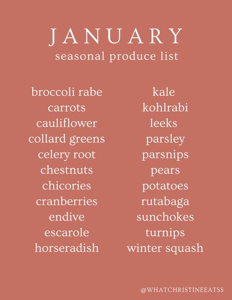 January Produce, Produce List, Winter Produce, Grain Salads, Ice Castle, Plant Magic, Seasonal Produce, Dark Leafy Greens, Eat Seasonal