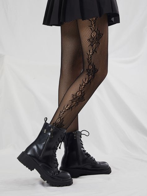 Fish Net Tights Outfit Dresses, Outfits With Fishnet Tights, Fish Nets Outfit, Jeans And Fishnets, Mini Skirts With Tights, Ripped Fishnets, Fishnet Stockings Outfit, Fish Net Tights Outfit, Rhinestone Fishnet Tights