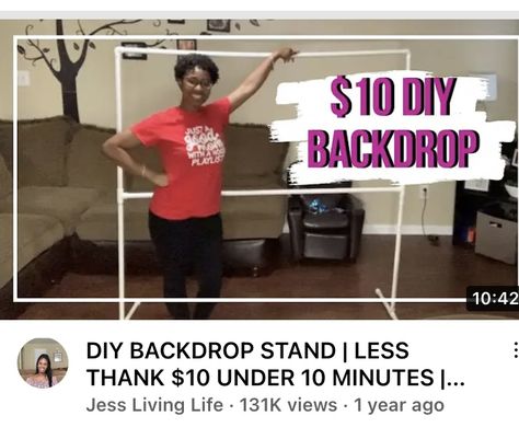 How To Make Back Drop Stand, Stand For Backdrop Diy, Making A Backdrop Stand, Freestanding Photo Backdrop, Diy Backdrop Pvc, Pvc Diy Backdrop, Easy Cheap Photo Backdrop, Easy 1st Birthday Backdrop, How To Make A Stand For A Backdrop