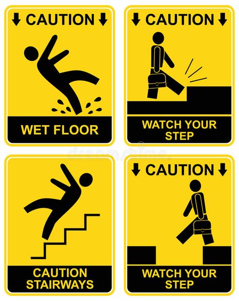 Falling man - caution sign. Wet floor, stairways, watch your step - set of cauti , #sponsored, #floor, #Wet, #watch, #stairways, #man #ad Health And Safety Poster, Friends Apartment, No Caffeine, Wet Floor Signs, The Off Season, Safety Posters, Wet Floor, Personal Injury Lawyer, Workplace Safety