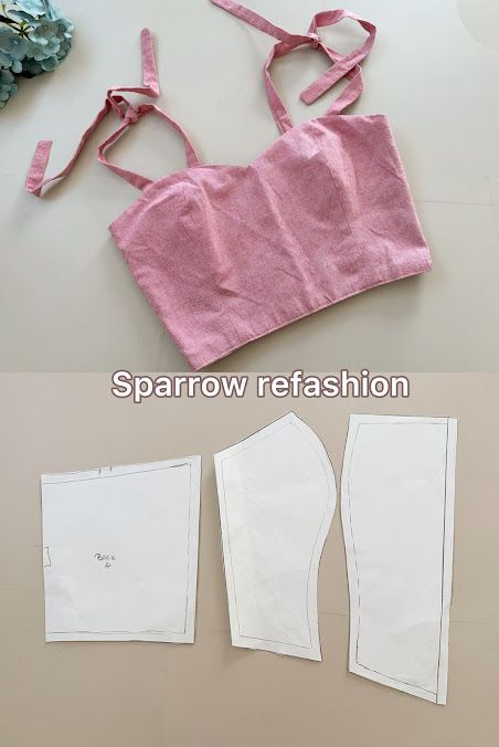 How to Make a Bustier Top Pattern: A Beginner’s Guide | Free sewing Patterns - Sparrow Refashion: A Blog for Sewing Lovers and DIY Enthusiasts Free Tank Sewing Pattern, Corset Crop Top Pattern, Tops Sewing Patterns Free, Top Sewing Pattern Design, Free Cosplay Sewing Patterns, Summer Upcycle Clothes, Free Pattern Top Sewing, Sewing Tank Tops Pattern, Sewing Pattern Tank Top