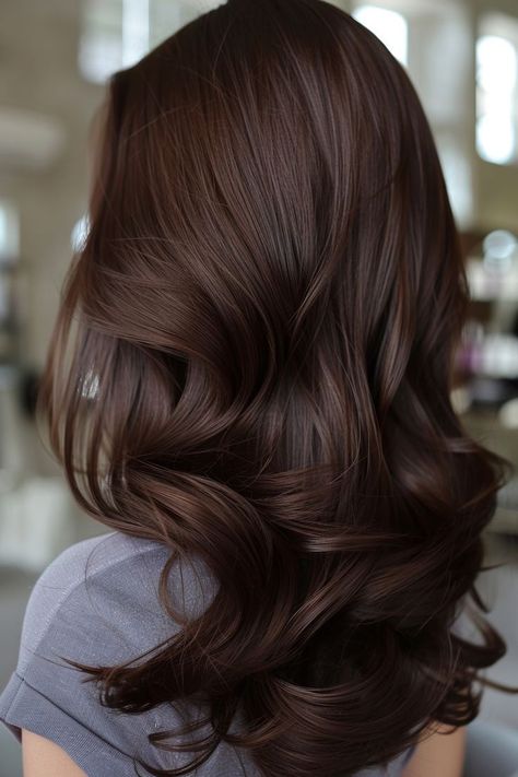 9 Modern Hair Coloring Ideas for a New Look Dark Brown Toned Hair, Chocolate Brown Hair Colour Ideas, Hair Colour In Brown Shade, What Color To Dye Black Hair, Dark Chocolate Mocha Hair Color, Chess Nut Brown Hair, Cafe Au Lait Hair Color, Brown Hair Single Color, Perfect Chocolate Brown Hair