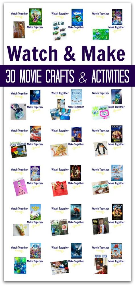 Huge list of family movie night movies and crafts or activities to do after watching the film! Frugal Summer Activities, Summer Kids Activities #summer Movie Week Activities, Toddler Movie Night Ideas, Family Movie Night Movies, Themed Movie Nights For Kids, Movie Night Crafts, Babysitting Kits, Movie Night Movies, Family Movie Night Ideas, Movie Activities