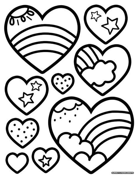 Cute Things To Print And Color, Coloring Pages Ipad, Doodle Hearts Simple, Hearts To Color Free Printable, Heart Mandala Coloring Pages, Vday Coloring Pages, Hearts Template Printable Free, Valentines Coloring Pages Free Printable, Love Coloring Pages Printables