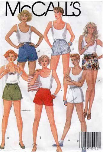 Women's High Waist Short Shorts Sewing Pattern, Misses' Size 10 UNCUT McCall's 9503 Couture, Shorts Pattern Sewing, Pinafore Sewing Pattern, Shorts Sewing Pattern, Shorts Sewing, Womens High Waisted Shorts, Pattern Shorts, Sporty Shorts, Jacket Pattern Sewing