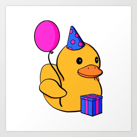 Duck Birthday Cards, Rubber Duck Drawing, Ducks Funny, Rubber Ducky Birthday, Rubber Duck Birthday, Happy Birthday Drawings, Paper Quilling Earrings, Duck Drawing, Duck Birthday