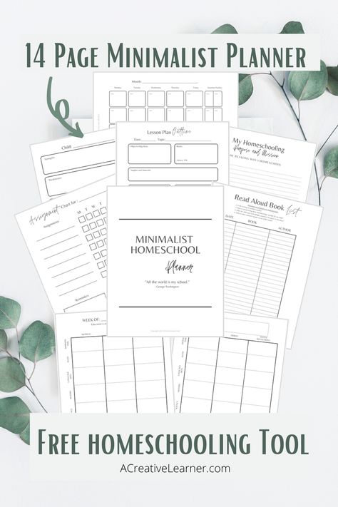 Weekly Homeschool Planner Printable Free, Homeschool Daily Planner, Free Homeschool Planner, Homeschool Planner Free, Homeschool Schedule Printable, Homeschool Student Planner, Free Lesson Planner, Teacher Planner Free, Minimalist Homeschool