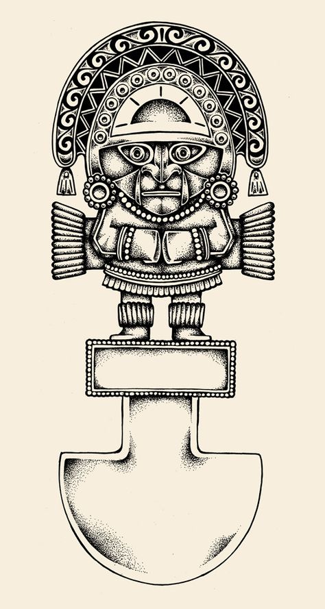 Tumi Peru, Mayan Tattoo, Peru Tattoo, Inca Art, Samoan Designs, Tattoo Black And White, Mayan Tattoos, Aztec Tattoos, Vogel Tattoo