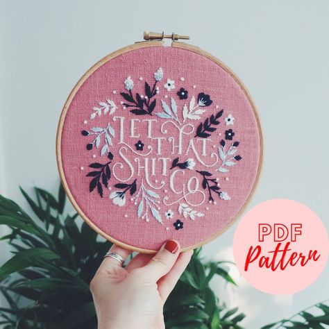 Couture, Diy Hand Embroidery, Pdf Embroidery Pattern, Funny Embroidery, Digital Embroidery Patterns, Embroidery Diy, Embroidered Gifts, Hand Embroidery Pattern, Pattern Embroidery