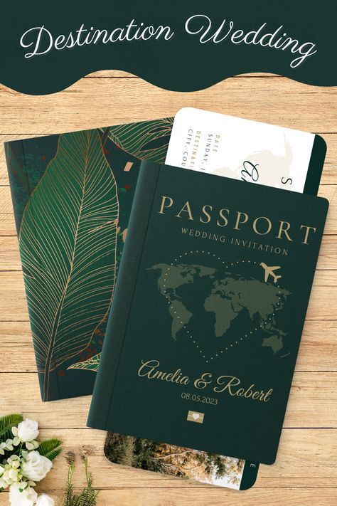 Travel Themed Invitations, New Save The Date Ideas, Wedding Invitation Cards Ideas Unique, Passport Invitations Wedding, Creative Invitation Card, Unique Wedding Invitation Cards, Wedding Invitations Travel, Wedding Invitation Passport, Cool Invitations