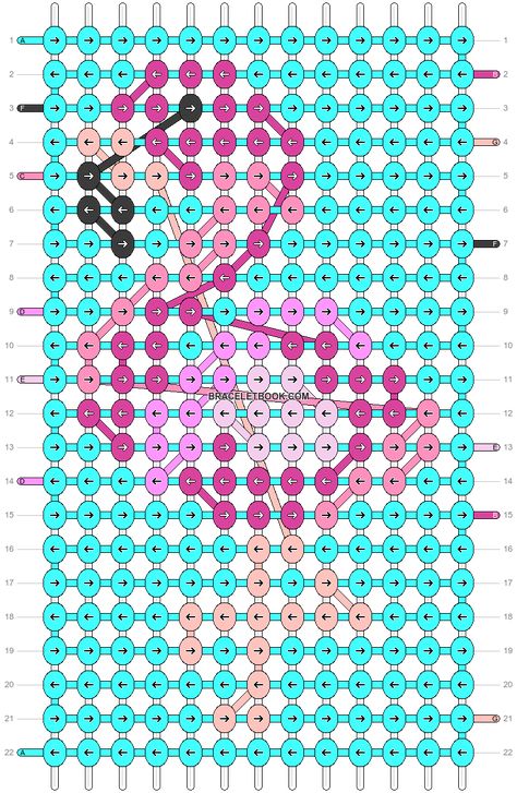 Alpha pattern #84059 | BraceletBook Flamingo Bracelet Pattern, Flamingo Friendship Bracelet Pattern, Brackets Patterns, Sea Beads, Keychain Patterns, Cool Friendship Bracelets, Bracelets Patterns, Diy Friendship Bracelets Patterns, Flamingo Bird