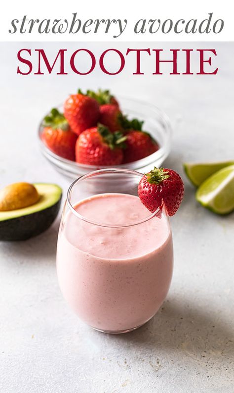 Avocado Smoothies, Strawberry Avocado Smoothie, Avacado Smoothie, Drinks Breakfast, Avocado Smoothie Recipe, Apricot Smoothie, Strawberry Avocado, Smoothie Recipes Strawberry, Protein Smoothies