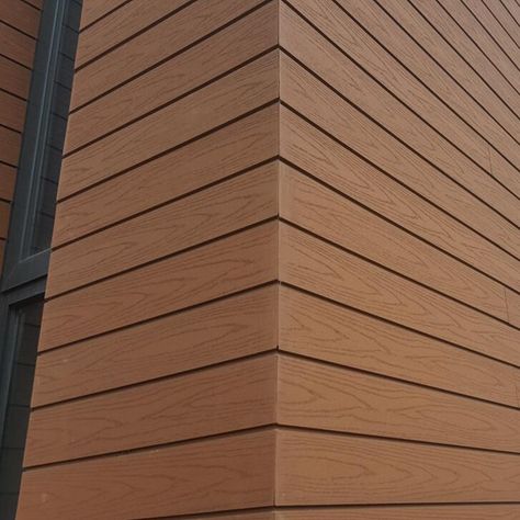 Wpc Exterior Cladding, External Wall Cladding House Exteriors, Outdoor Wall Panelling, Pvc Wooden Wall Panels Designs, Outdoor Wall Cladding Ideas, Outdoor Panel Wall, Wall Cladding Designs Exterior, Wpc Panel Designs, Exterior Wall Cladding Texture