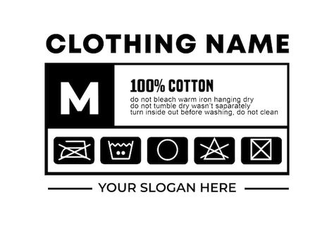 Label Shirt Design, Tshirt Label Design Ideas, Clothing Tag Template, T Shirt Label Tag Design, Shirt Label Design Clothing Tags, T Shirt Tags Label, Size Label Design Clothing, Cloth Branding Design, T Shirt Label Design