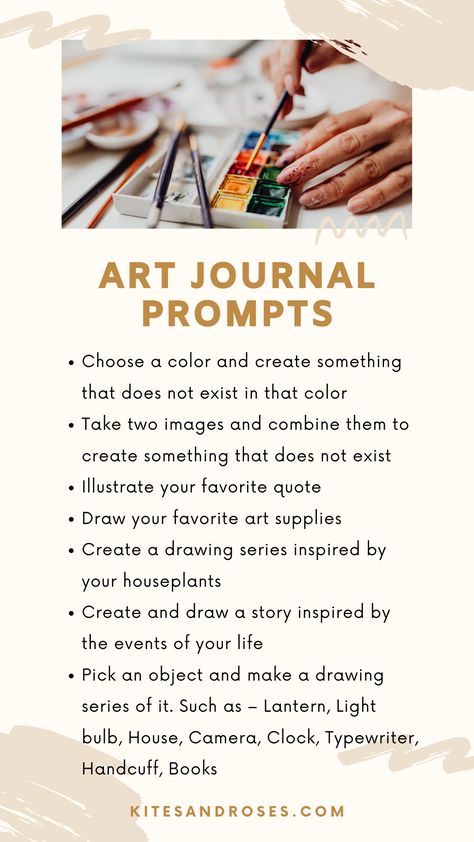 Looking for art journal prompts? This detailed guide covers all the important aspects of art journaling. Pick some colors and start today. Painting Prompts, Family Journal, Art Journal Challenge, Journal Challenge, Art Journal Prompts, Under Lock And Key, Journal Books, Creative Drawing Prompts, Writing Therapy