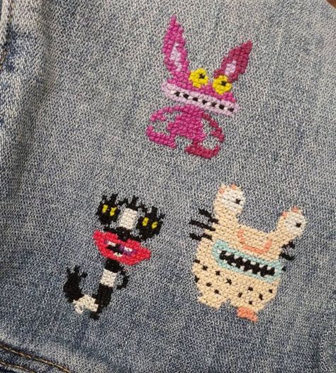 Weird Cross Stitch, Stitch Movie, Bracelet Book, Fall Embroidery, Witch Cross Stitch, Perler Ideas, Real Monsters, Felt Beads, Stitch Ideas