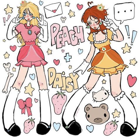 picklegrl on insta, linked! Peach And Daisy, Icons Y2k, Y2k Art, Swag Art, Grunge Art, Pretty Drawings, Arte Sketchbook, Wow Art, Cute Art Styles