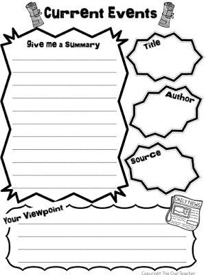 Reading and writing about current events is a great way to keep students informed of what's going on in the world around them while simultaneously practicing academic skills. This blog post provides a strategy for upper elementary students to learn about current events, and a freebie is included! Teaching Social Studies Elementary, Current Events Activities, Elementary Yearbook, Current Events Worksheet, History Lessons For Kids, Araling Panlipunan, Social Studies Projects, 6th Grade Social Studies, American History Lessons