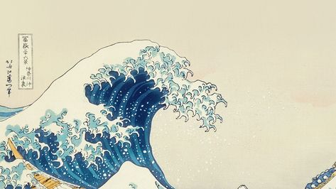 Mac Wallpaper Desktop, Hokusai Paintings, Pc Desktop Wallpaper, Painting Classic, Art Aesthetic Wallpaper, Wallpaper Macbook, Macbook Desktop, Laptop Wallpaper Desktop Wallpapers, Cute Laptop Wallpaper