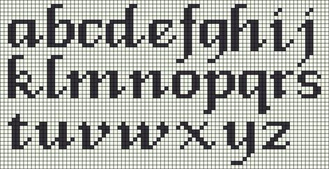 Calligraphy Hello, Abc Font, Crochet Letters, Graph Crochet, Geometric Design Art, Pixel Crochet, Tapestry Crochet Patterns, Pixel Pattern, Bobble Stitch