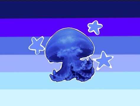 This is a xenogender [coined by me!] that means your gender feels or is connected to jellyfish, stars, and ocean. This could be a star jellyfish, and jellyfish of the stars, or mostly anything connected to stars and jellyfish. Pronouns could be Star/Stars/Jellie/Jelly/Jellyfish Jellyfish Xenogender, Xenogender Meaning, Xenogender Flags And Meanings, Ocean Xenogender, Xenogenders Flags And Meanings, Star Xenogender, Jellyfish Gender, Stars And Ocean, Star Jellyfish