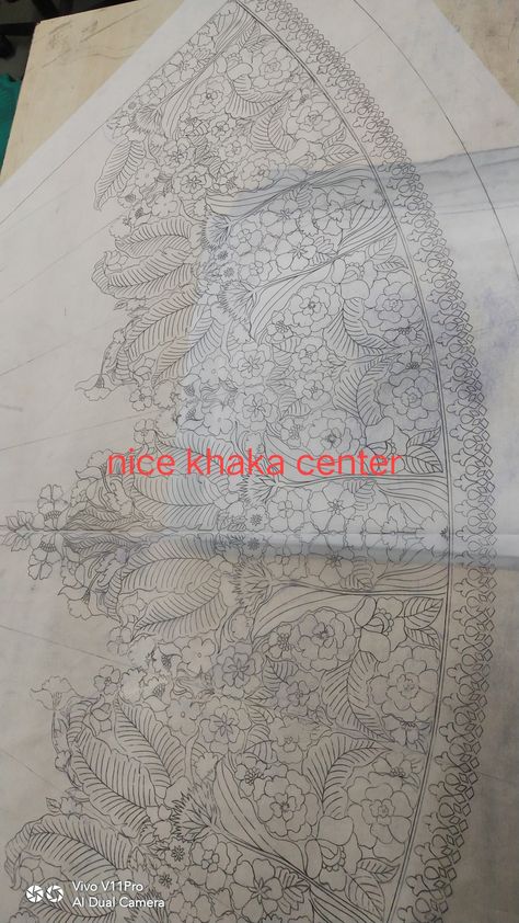 Couture, Blouse Khaka Designs, Lehenga Kali Khaka, Khaka Designs Embroidery, Khaka Designs, Pattern Drafting Tutorials, Birds Embroidery Designs, Abstract Embroidery, Embroidery Design Download