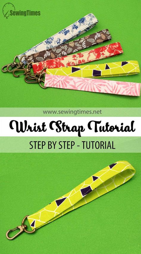 WRISTLET STRAP TUTORIAL | How to make wristlet for bag or pouch [sewingtimes] Couture, Tela, Wristlet Sewing Pattern, Keychain Diy Easy, Wristlet Tutorial, Quilters Bag, Key Fobs Diy, Quilted Wristlet, Diy Wristlet