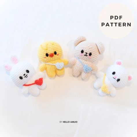 Amigurumi Patterns, Fimo, Bt21 Crochet Pattern Free, Skzoo Crochet Free Pattern, Crochet Skzoo Pattern, Crochet Skzoo Clothes, Skz Crochet Pattern, Skzoo Crochet Pattern, Quick Small Crochet Projects