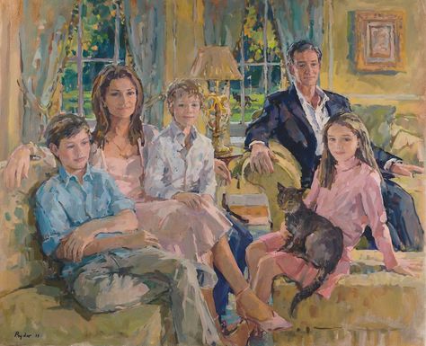 Family Painted Portrait, Group Portrait Painting, Painted Family Portraits, Family Portraits Painting, Susan Ryder, Family Paintings, Society Art, Family Artwork, All About Family