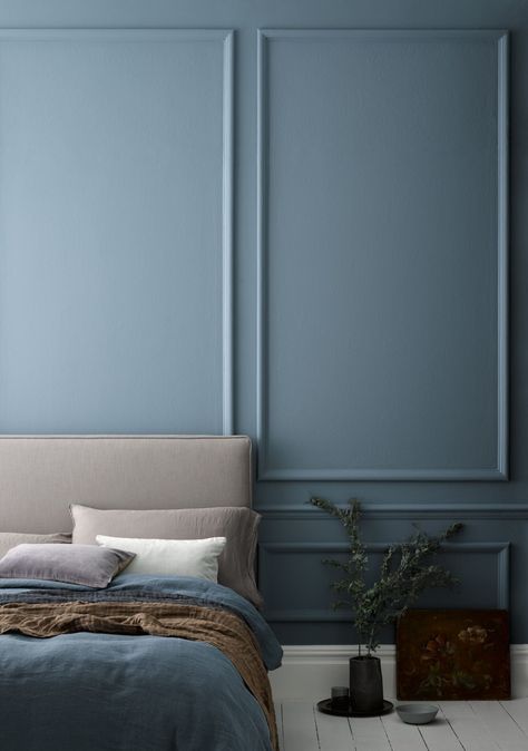 Blue: a colour fit for royalty - Crown Paints Wall Panels Bedroom, Blue Bedroom Walls, Crown Paints, Oval Room Blue, Bedroom Colour, Teal Walls, Bedroom Panel, Colour Ideas, Paint Colours