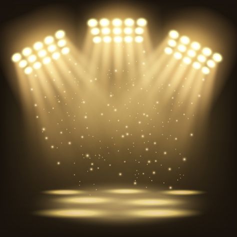 Bright stadium spotlights background Pre... | Free Vector #Freepik #freevector #background #abstract #party #design Gold Spotlights, Spotlight Background, Premium Background, Stadium Background, Party Image, Birthday Background Design, Lighting Background, Concert Lights, Free Video Background
