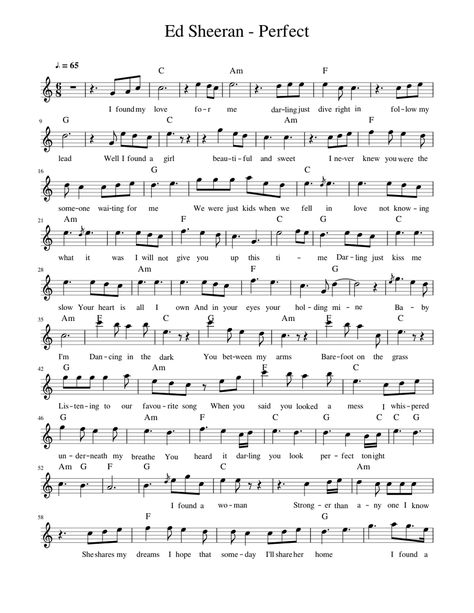 Pop Piano Sheet Music, Perfect By Ed Sheeran, Perfect Ed Sheeran, Popular Piano Sheet Music, Sheet Music With Letters, Piano Songs Sheet Music, Free Violin Sheet Music, Alto Saxophone Sheet Music, Music Printables