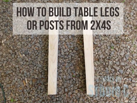 How to Build Table Legs or Posts from 2x4s A while back, I mentioned my friends, Chris and Elizabeth, who had an awesome idea using 2x4 lumber to make posts. I love this idea and decided to make th... Diy Furniture Legs Ideas, 2x4 Table, Build Table, Diy Wooden Table, Diy Table Legs, Homemade Bird Houses, Crate Table, Wood Table Legs, Diy Dining Table