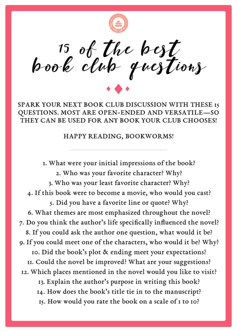 15 Of The Best Book Club Questions-- Cozy Reader Club #bookclub #booklover #books Book Club Apps, Book Club Projects, Book Club Ice Breaker Questions, How To Do A Book Club, Book Club Questions For Adults, Book Club Questions By Chapter, Book Club Questions For Any Book, Bookclub Ideas Activities, Book Club Games