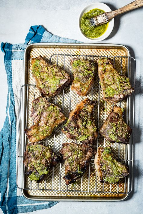 Be the boss of the grill this tailgating season and make these easy lamb loin chops with fresh mint pesto. No more burgers for you! Dinner Recipes For The Week, Easy Family Dinner Recipes, Recipes For The Week, Mint Pesto, Lamb Loin Chops, Lamb Loin, Grilled Lamb Chops, Easy Family Dinner, Loin Chops