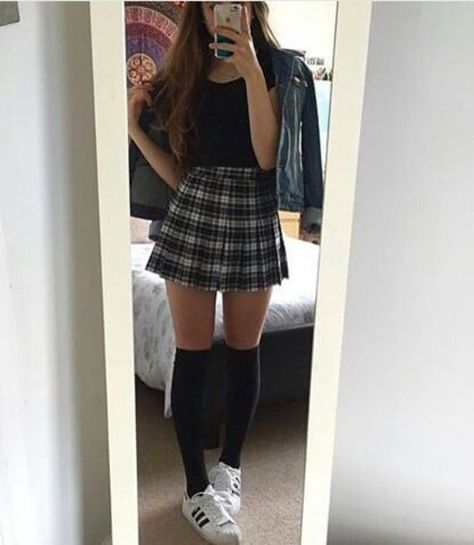 Socks, Skirt And Knee High Socks, A Skirt, Knee High Socks, High Socks, A Girl, Knee High, A Woman, Mirror