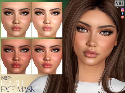 The Sims Resource - Rosalie Face Mask N89 Sims 4 Cc Finds Makeup, Natural Beauty Face, Sims 4 Cheats, Glossy Eyeshadow, Sims 4 Cas Mods, The Sims 4 Skin, Free Sims 4, Sims 4 Cc Skin, Sims 4 Teen