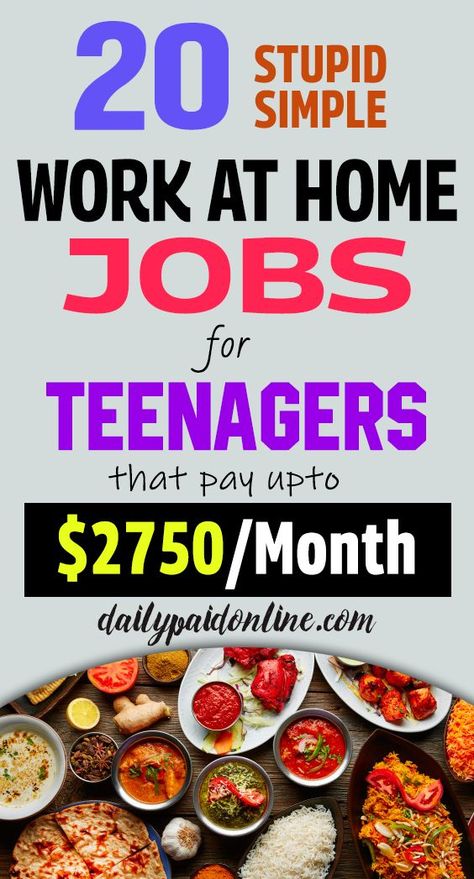 20 Stupid Simple Work At Home Jobs for Teenagers That Make Upto $2750/Month Top Jobs For Women, Work From Phone Jobs, Making Extra Money At Home, Jobs For Shy People, Make Money At Home Legit, High Paying Side Hustles, Jobs For Women No Degree, Work From Home Night Jobs, Easy Side Jobs Extra Cash