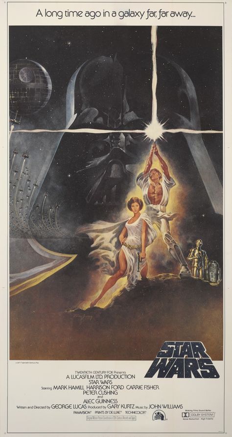 Star Wars A New Hope, Star Wars Vintage, Star Wars 1977, Cuadros Star Wars, Star Wars Wallpaper, Cinema Posters, Original Movie Posters, Online Posters, Vintage Star Wars